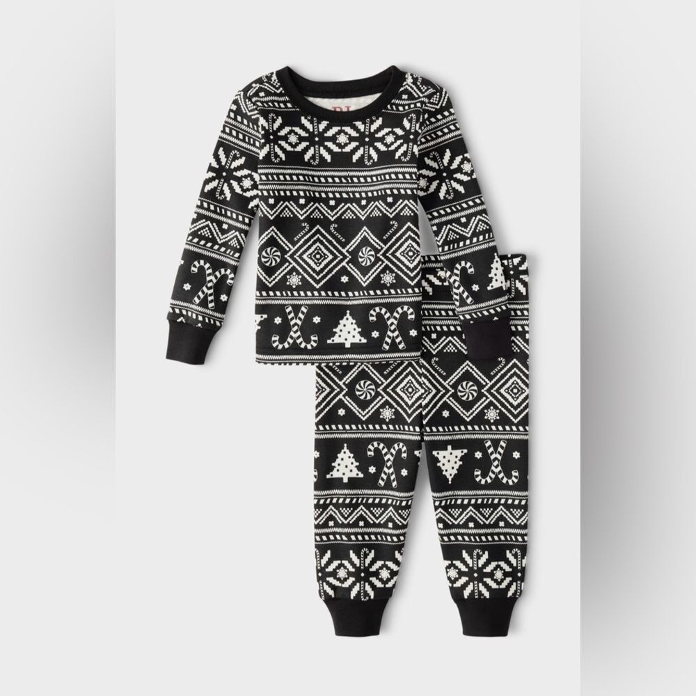 PJ Place Black and White Kids Pajama Set
